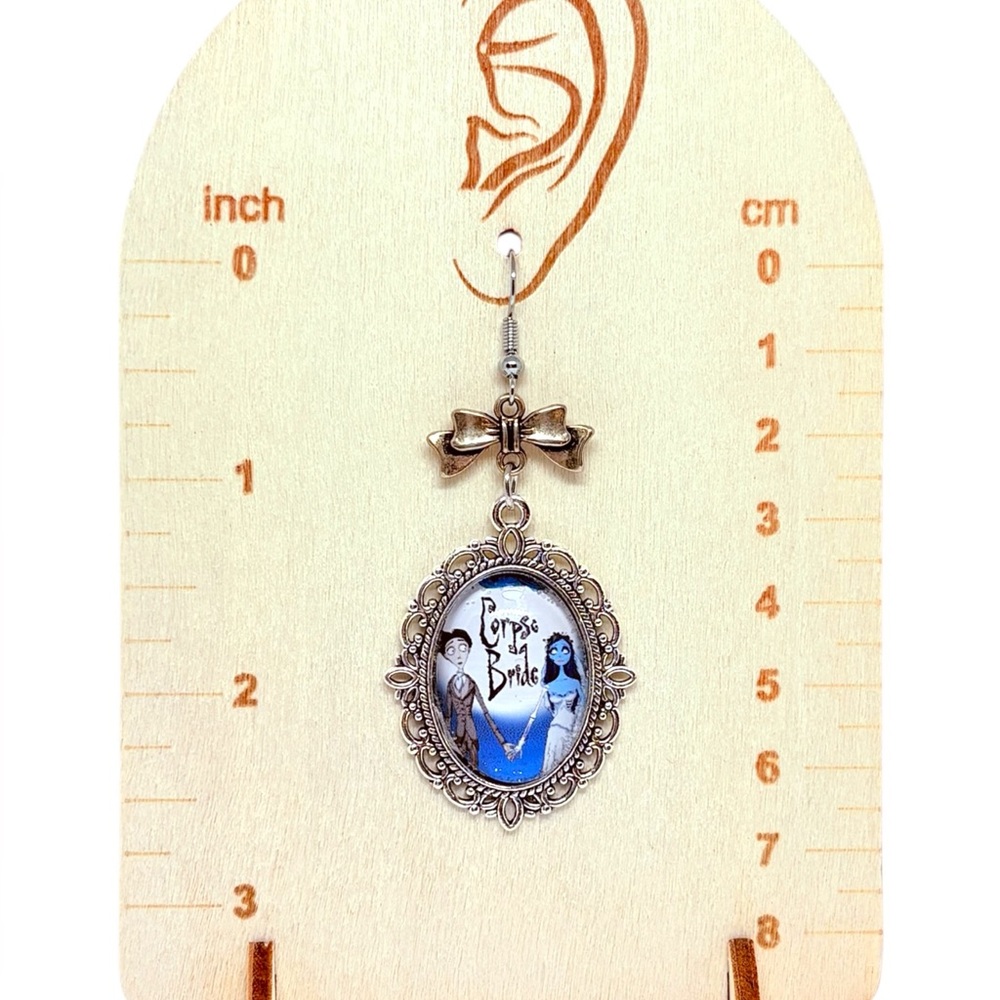 Corpse Bride Tim Burton’s Inspired Character Pendant 2 pairs Set of Earrings - Picture 10 of 11